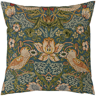 Morris & Co Strawberry Thief Cushion Slate